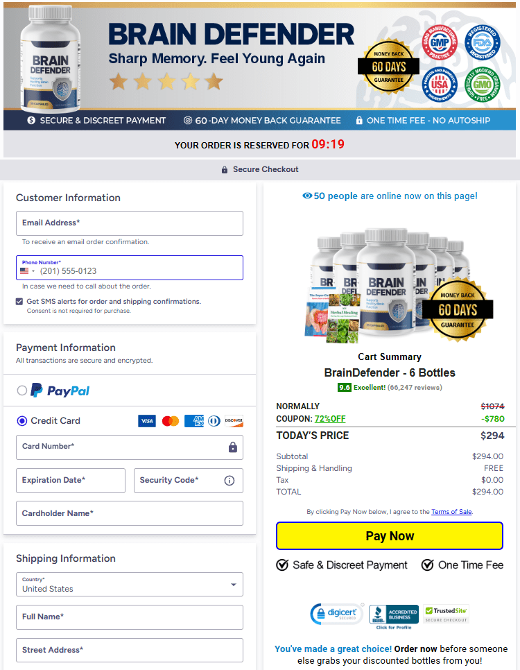 Brain Defender order